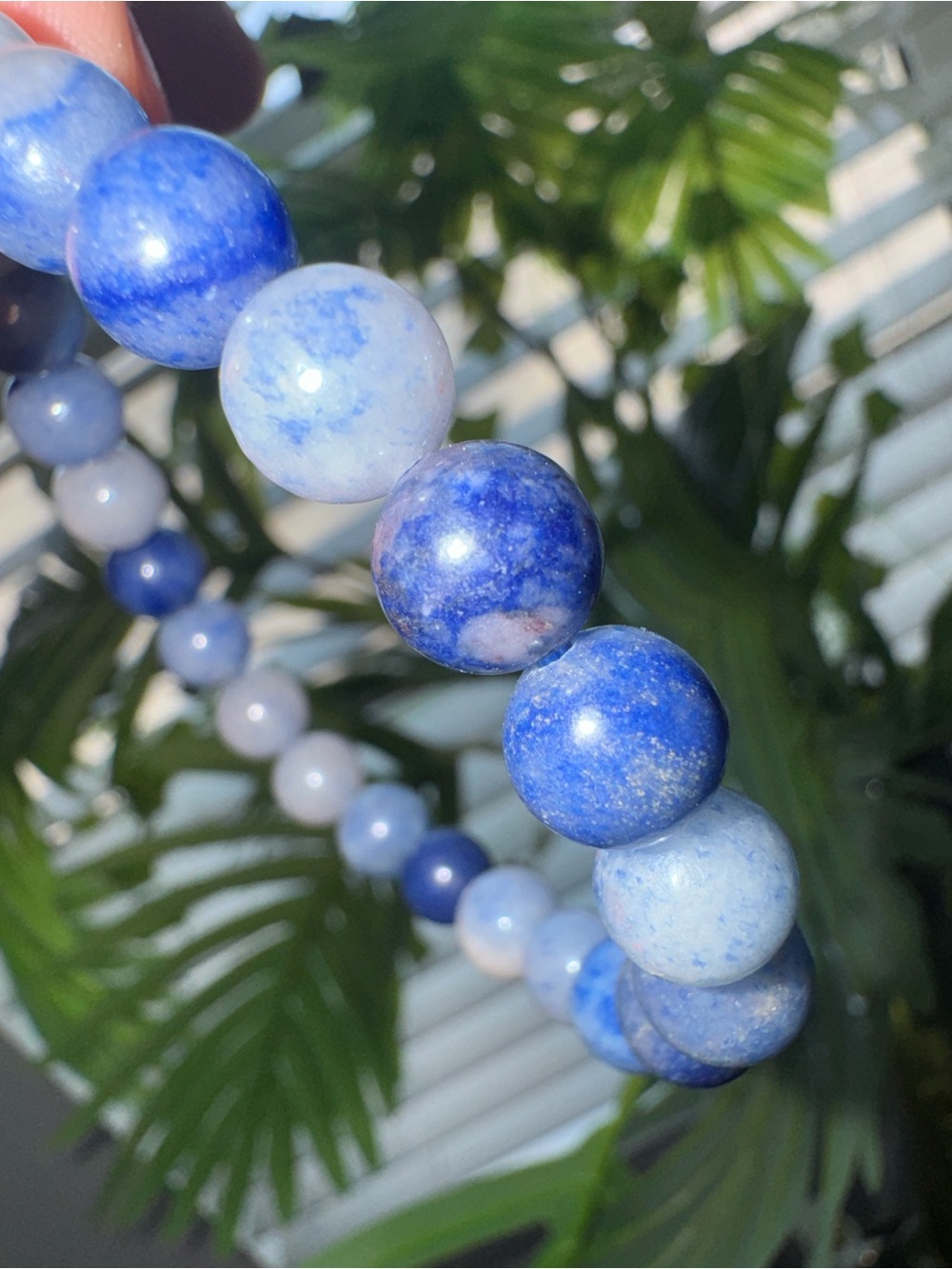 Blue Sodalite Beaded Stretch Bracelet - Women Jewelry